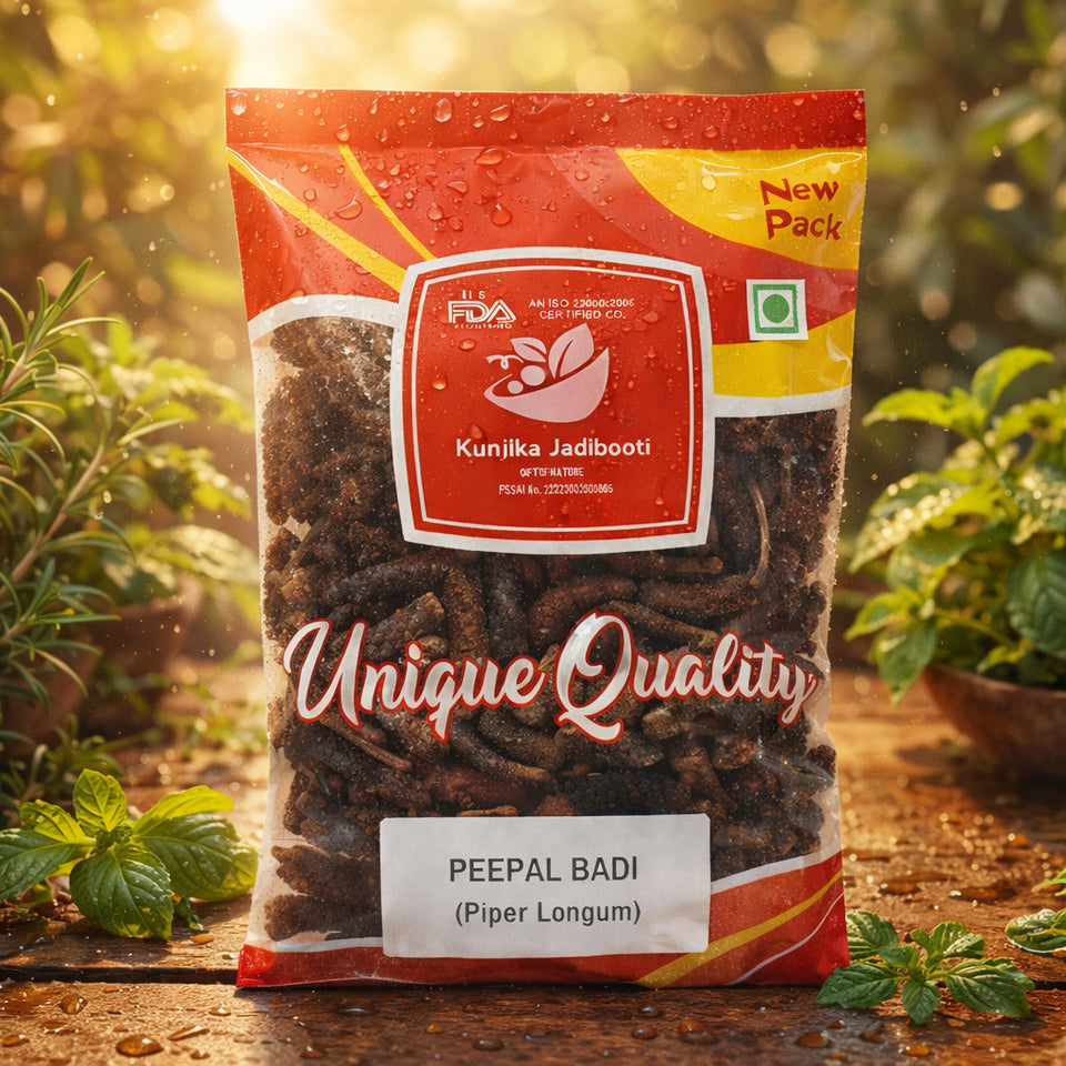 Kunjika Jadibooti Long Pepper - Pipal Badi - Pippali - Pipali - Peepali - Piper Longum (100 GM)