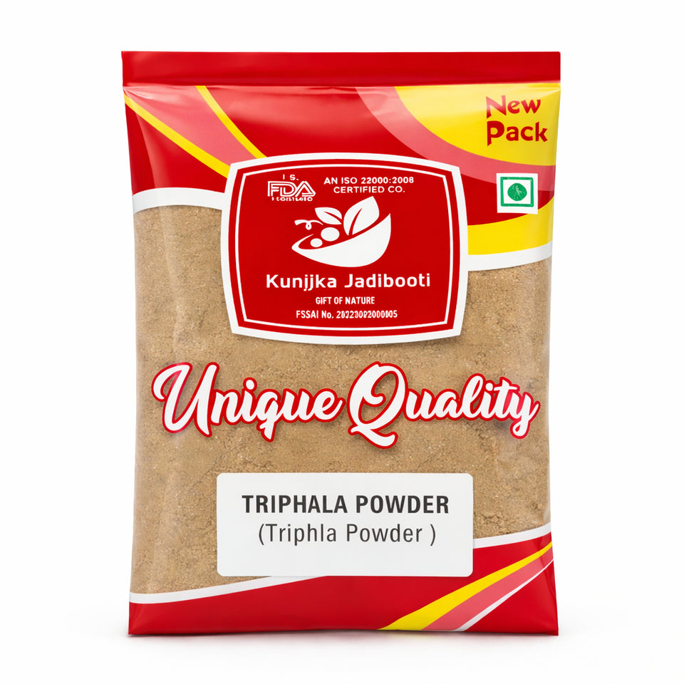 Kunjika Jadibooti Triphala Churna Powder | Premium Ayurvedic Triphala Powder | Amla Harad Baheda Blend | Natural Herbal Digestive Support | Pure, Raw & Chemical Free