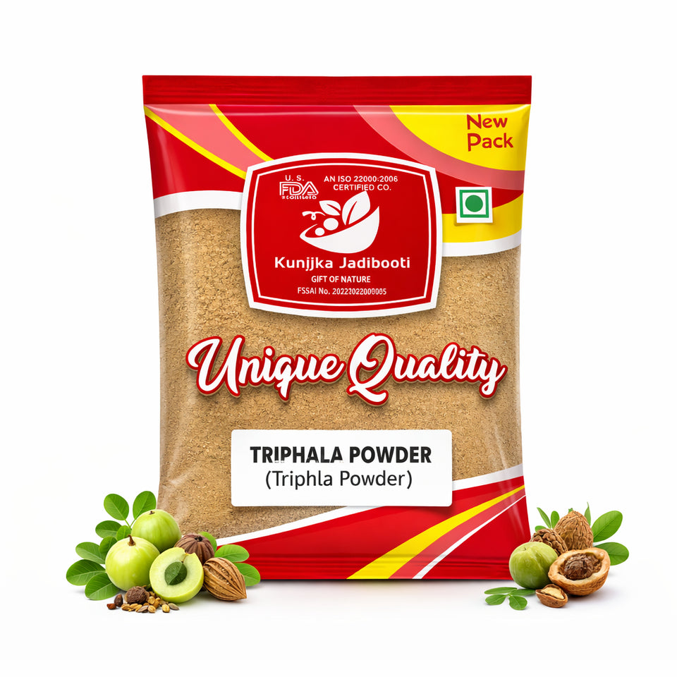 Kunjika Jadibooti Triphala Churna Powder | Premium Ayurvedic Triphala Powder | Amla Harad Baheda Blend | Natural Herbal Digestive Support | Pure, Raw & Chemical Free