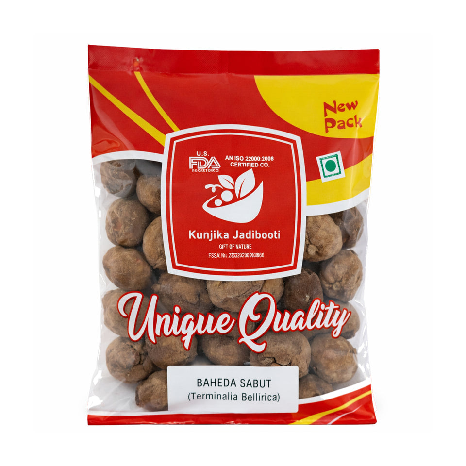 Kunjika Jadibooti Baheda Whole | Premium Baheda Sabut (Bibhitaki) | Terminalia Bellirica Whole Fruit | Ayurvedic Herb for Triphala & Herbal Preparations | Pure Natural & Chemical Free