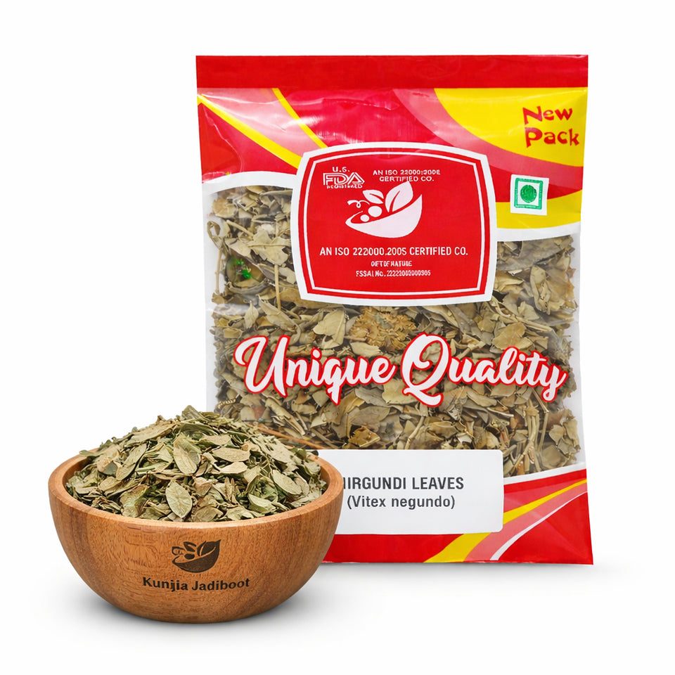 Kunjika Jadibooti Nirgundi Patta Whole | Ayurvedic Herbal Leaves for Joint Wellness Muscle Care & Kadha Use -100 gm