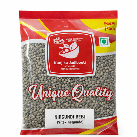 Kunjika Jadibooti Dry Nirgundi Beej | Vitex Negundo Ayurvedic Herbal Seeds for Joint Care Muscle Wellness & Herbal Kadha - 100 gm