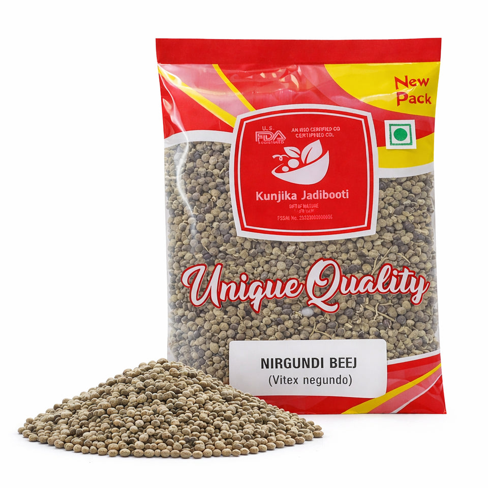 Kunjika Jadibooti Dry Nirgundi Beej | Vitex Negundo Ayurvedic Herbal Seeds for Joint Care Muscle Wellness & Herbal Kadha - 100 gm