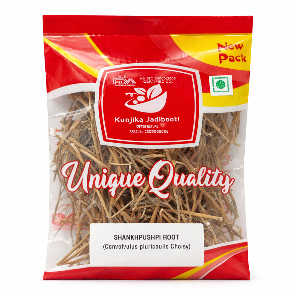 Kunjika Jadibooti Dry Shankhpushpi 100 gm | Ayurvedic Herbal Brain Tonic Herb for Focus Memory Wellness & Herbal Kadha