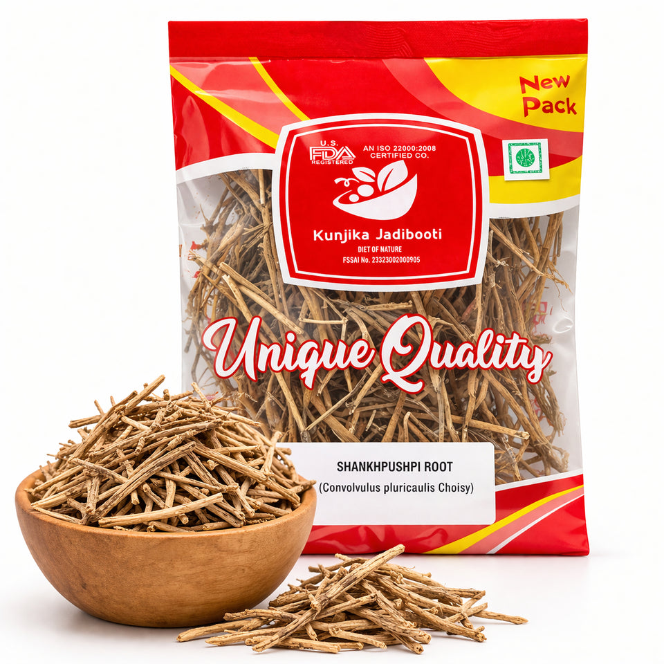 Kunjika Jadibooti Dry Shankhpushpi 100 gm | Ayurvedic Herbal Brain Tonic Herb for Focus Memory Wellness & Herbal Kadha