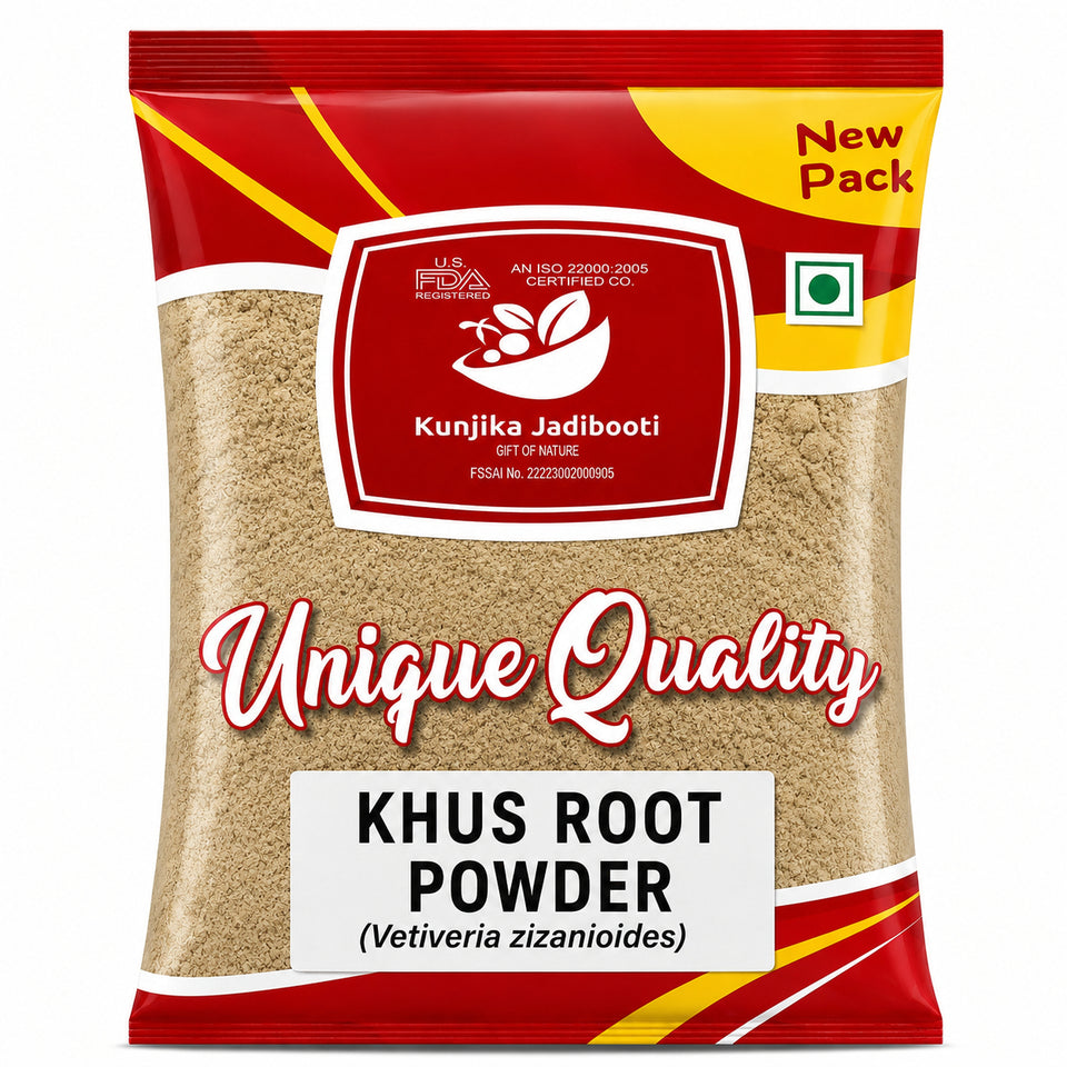 Kunjika Jadibooti Khus Root powder - Khus Jad - Ushira - Vetiver Roots - Vetiveria Zizanioides - Ramacham Powder - 100 gm