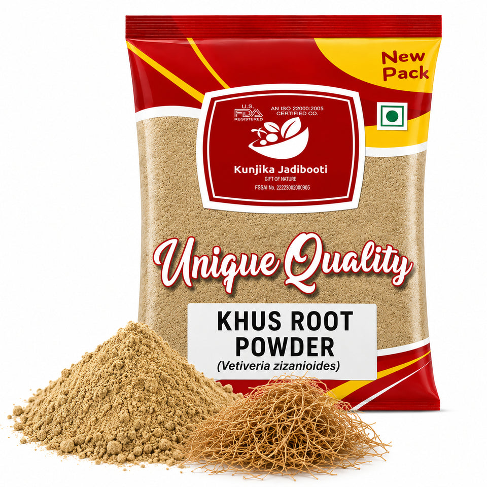 Kunjika Jadibooti Khus Root powder - Khus Jad - Ushira - Vetiver Roots - Vetiveria Zizanioides - Ramacham Powder - 100 gm