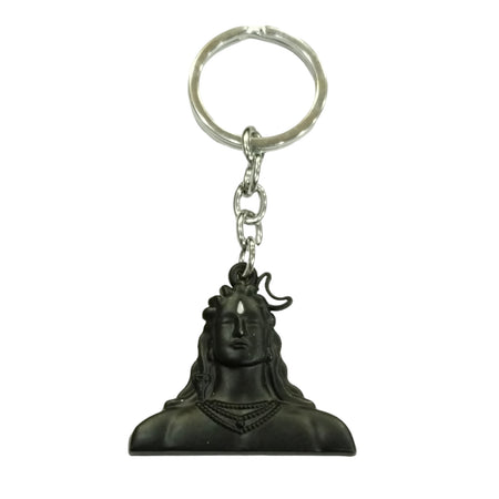 Adiyogi Statue Black Rust proof Keychain Metal | Black metal Double Sided