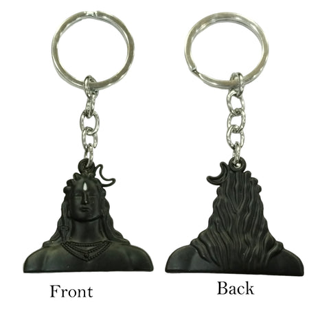 Adiyogi Statue Black Rust proof Keychain Metal | Black metal Double Sided