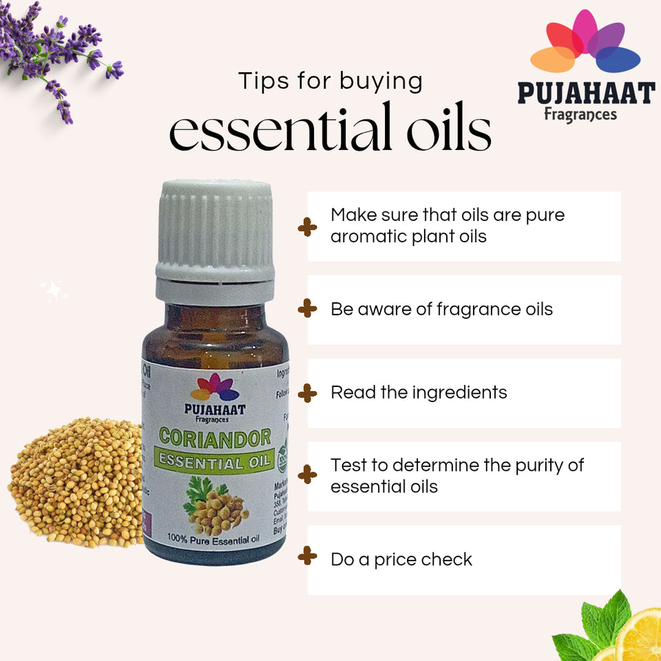 Pujahaat Coriander Essential Oil (Coriandrum sativum) Pure | Non-Sticky | Non-greasy | Natural & Undiluted | Therapeutic Grade Aromatherapy | Hair Care - Vegan & Cruelty free - 15 ml
