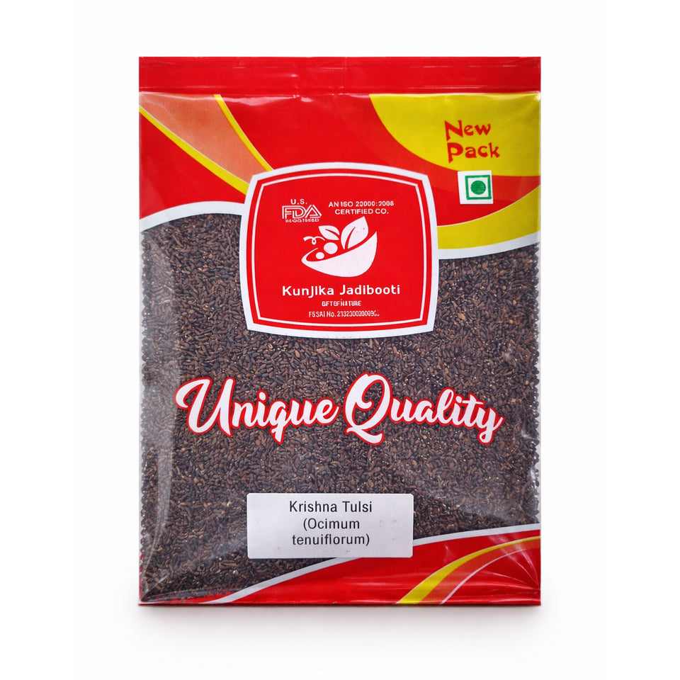 Kunjika Jadibooti Shyama Tulsi, Holy Tulsi, Krishna Tulsi, Tulsi, Holy Basil, Ocimum tenuiflorum Seeds (100 GM)