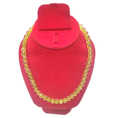 Peridot Crystal Round Beads Necklace 15 Inches 8mm Beads Semi precious Mala