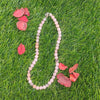 Pink Opal Crystal Round Beads Necklace 15 Inches 8mm Beads Semi precious Mala