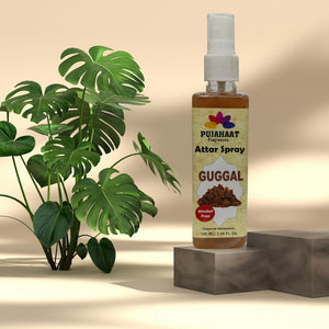 Pujahaat Premium Attar Spray | 100 ml Non Alcoholic Spray | Religious Mist | Air Freshener, Room Mist, Fabric & Linen Spray | Perfect for Prayers Rooms, Living Room, sofas, curtains, car - Guggal Fragrance