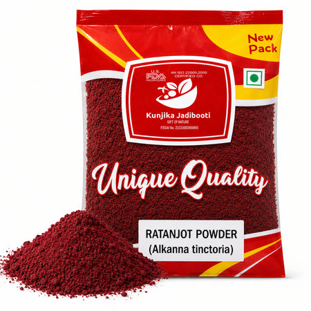 Kunjika Jadibooti Ratanjot Powder- Alkanna Tinctoria -Alkanet Root Powder - Pure & Natural 100 gm