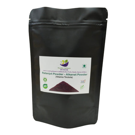 Kunjika Jadibooti Ratanjot Powder- Alkanna Tinctoria -Alkanet Root Powder - Pure & Natural 100 gm