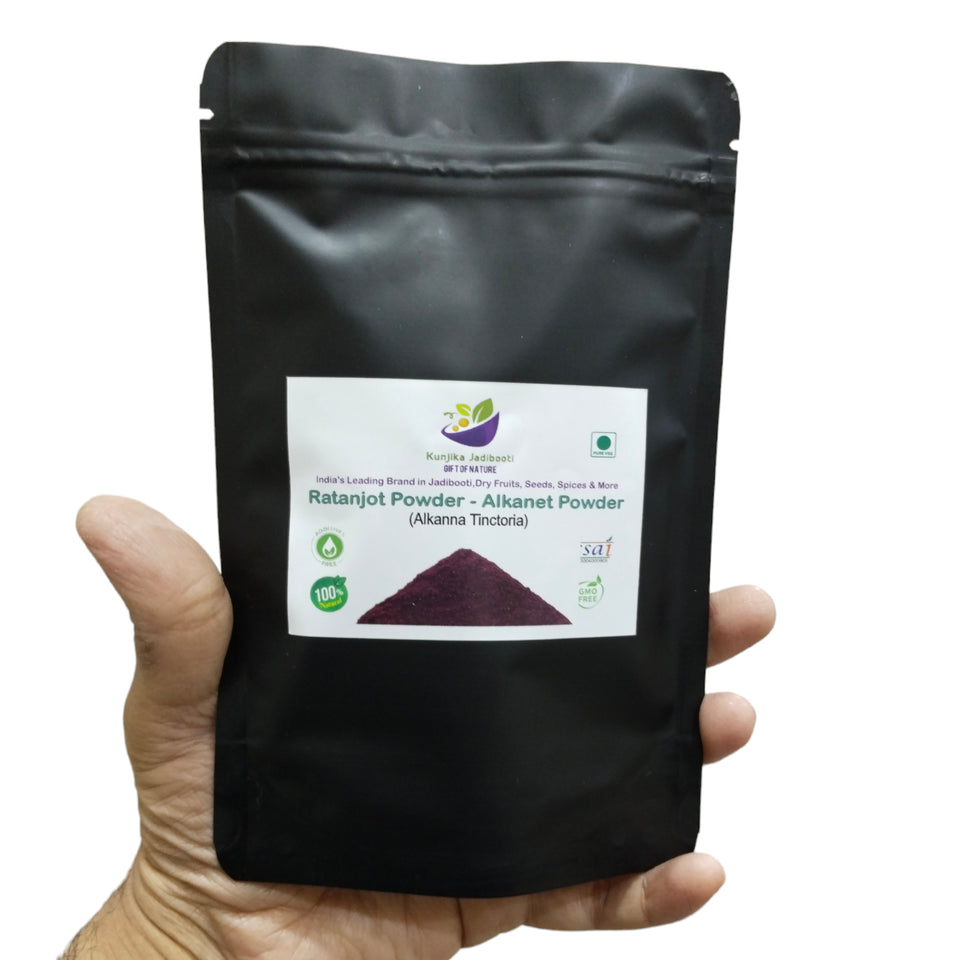 Kunjika Jadibooti Ratanjot Powder- Alkanna Tinctoria -Alkanet Root Powder - Pure & Natural 100 gm