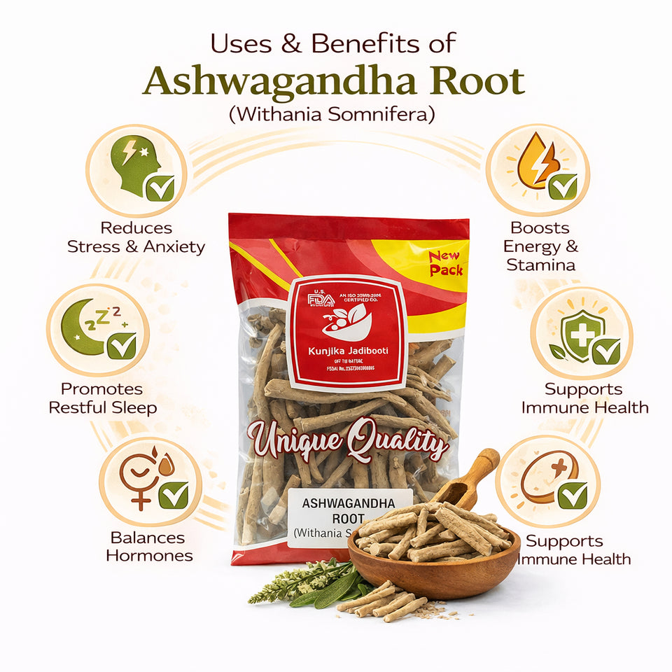 Kunjika Jadibooti Ashwagandha roots | Ashwagandha | Asgandh | Withania Somnifera | Indian Ginseng 100 Gram