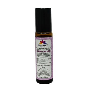 Pujahaat Meditation Aromatherapy Roll-on | Blend of Essential Oils |  Encourages a clear state of mind | Support a deeper mind-body | 10ml/0.33 fl oz - Meditation Roll-on