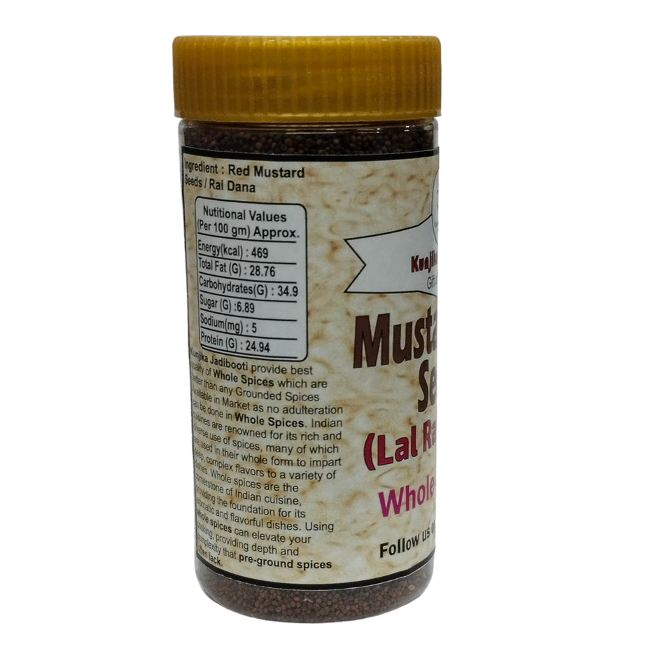 Kunjika Jadibooti Whole Raw Rai Small | Choti Rai | Red Mustard Seeds | Brown Mustard Seeds| Raw Seeds | Indian Spices & Masala - 200 gm