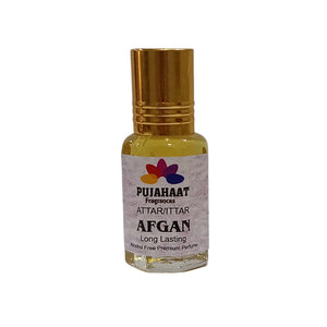 Pujahaat Premium Alcohol-Free Attar | Ittar 6ml, Long-Lasting Travel Size Roll-On, Best Floral Woody Attar Fragrance Oil - Afgan