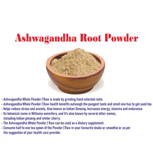 Kunjika Jadibooti Aswagandhada Powder, Ashwagandha root, Asvagandha, Aswaghanda, Aswagandha, Ashavagadha, Asvagangha, Withania somnifera, Boost Immunity - Pure & Natural 100 gm