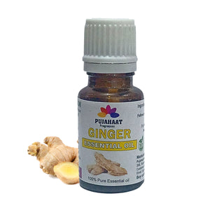 Pujahaat Ginger Root Essential Oil (Zingiber Officinale) 100% Pure & Natural Undiluted Essential Oil Organic Oil For Dry Scalp And Rough skin / Massage Oil Aromatherpy - Vegan & Cruelty free - 15 ml