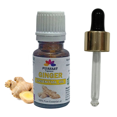 Pujahaat Ginger Essential Oil (Zingiber Officinale) 100% Pure & Natural Undiluted Essential Oil Organic Oil For Scalp, skin / Massage Oil Aromatherpy - Vegan & Cruelty free - 15 ml