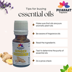 Pujahaat Ginger Root Essential Oil (Zingiber Officinale) 100% Pure & Natural Undiluted Essential Oil Organic Oil For Dry Scalp And Rough skin / Massage Oil Aromatherpy - Vegan & Cruelty free - 15 ml