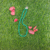 Malachite Crystal Round Beads Necklace 15 Inches, 8mm Beads (Semi-Precious Mala)