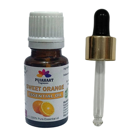 Pujahaat Sweet Orange Essential Oil Undiluted Pure And Natural Therapeutic Grade For Skin Care, Relief From Stress | Anxiety, Aromatherapy - Vegan & Cruelty free - 15 ml