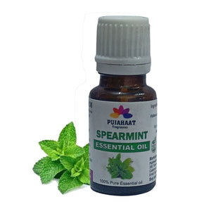 Pujahaat Spearmint Essential Oil | For Skin, Hair, Face & Body | Natural & Pure | Suitable for All Skin Types | Ideal for Aromatherapy | Therapeutic Grade - Vegan & Cruelty free - 15 ml