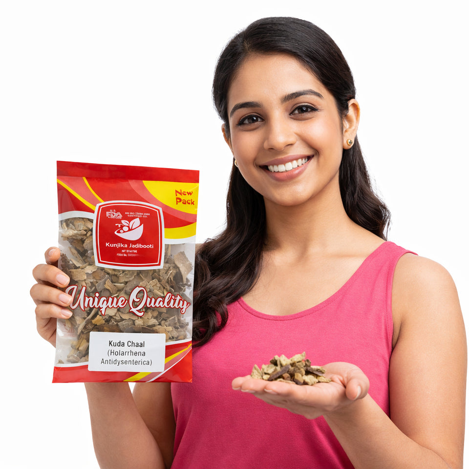 Kunjika Jadibooti Kuda Chhal - Kutaj Chal - Kutaja Chhal - Kuda Ki Chhal - Holarrhena Pubescens Bark 100 gm