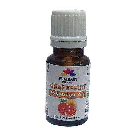Pujahaat Grapefruit (Citrus paradisi) Essential Oil | 100% Natural Aromatherapy Oil for Skin & Hair | Ideal for Aromatherapy, Soap Making, and DIY Projects - Vegan & Cruelty free - 15 ml