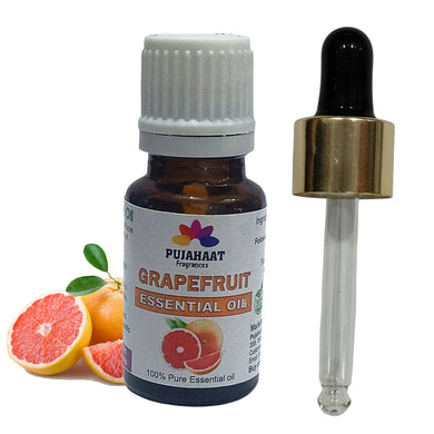 Pujahaat Grapefruit (Citrus paradisi) Essential Oil | 100% Natural Aromatherapy Oil for Skin & Hair | Ideal for Aromatherapy, Soap Making, and DIY Projects - Vegan & Cruelty free - 15 ml