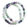 Multi Fluorite Crystal Round Beads Necklace 15 Inches 8 mm Beads Semi precious Mala