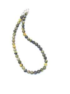 Serpentine Crystal Round Beads Necklace 15 Inches 8 mm Beads Semi precious Mala