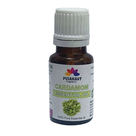 Pujahaat Cardamom Essential Oil | Pure, Therapeutic-Grade Essential Oil for Aromatherapy, Digestive Comfort & Stress Relief | Ideal for Diffusers & Personal Wellness - 15 ml