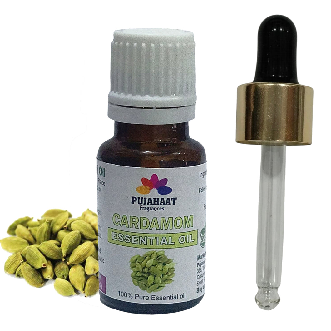 Pujahaat Cardamom Essential Oil | Pure, Therapeutic-Grade Essential Oil for Aromatherapy, Digestive Comfort & Stress Relief | Ideal for Diffusers & Personal Wellness - 15 ml