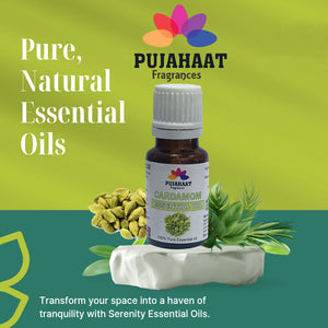 Pujahaat Cardamom Essential Oil | Pure, Therapeutic-Grade Essential Oil for Aromatherapy, Digestive Comfort & Stress Relief | Ideal for Diffusers & Personal Wellness - 15 ml
