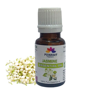 Pujahaat Jasmine Essential Oil 100% Pure & Natural for Healthy Skin Care, Face, helps Hair Growth, Diffuser Aromatherapy Fragrance & Massage Therapeutic-Grade - 15 ml