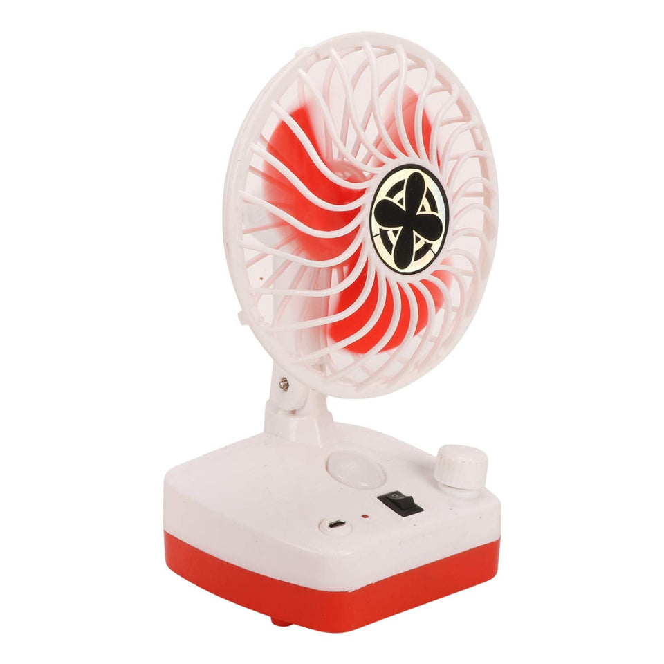 Portable Rechargeable Fan with Reading Lamp - 2-in-1 High-Speed 5-Inch Table Fan for Home, Kitchen, and Small Spaces