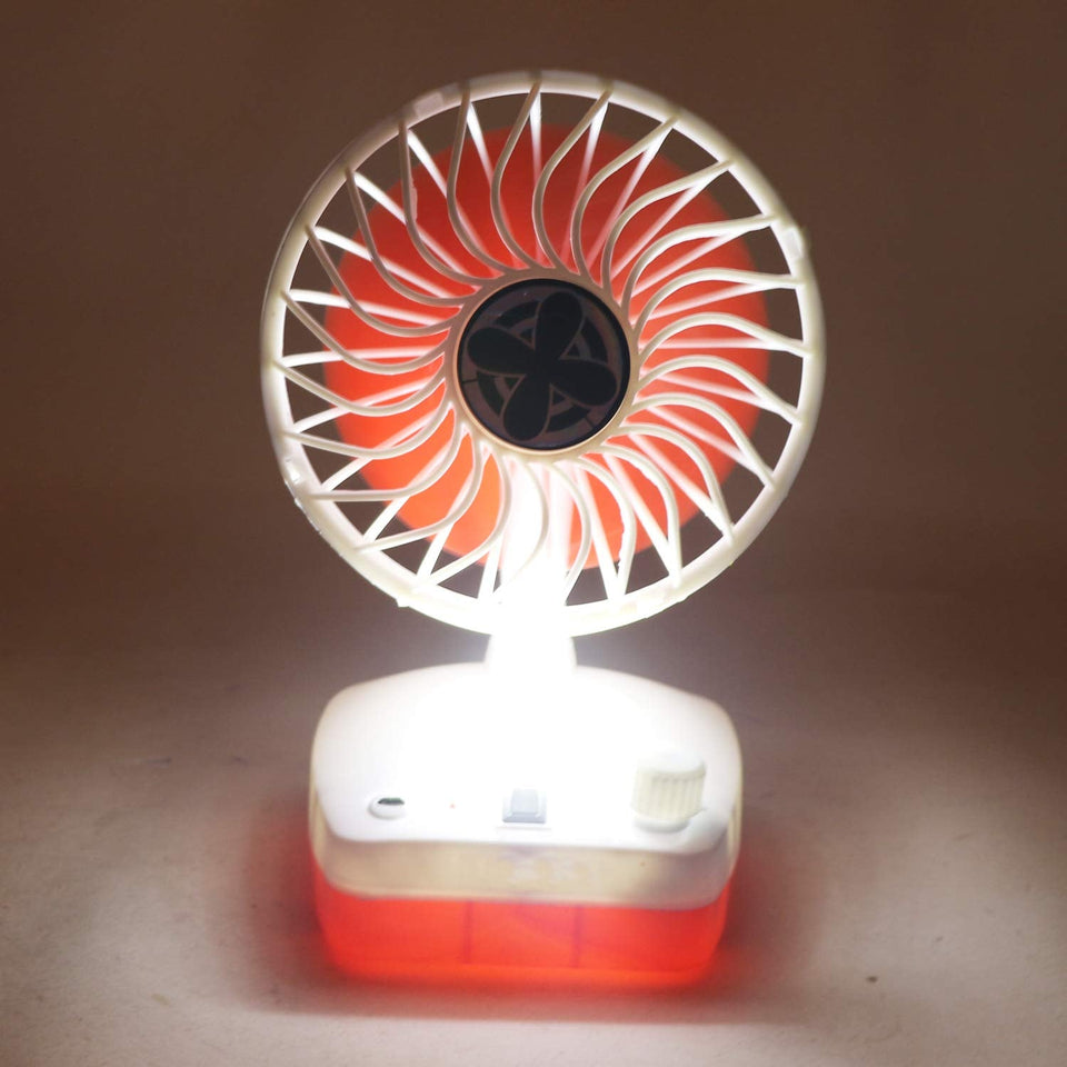 Portable Rechargeable Fan with Reading Lamp - 2-in-1 High-Speed 5-Inch Table Fan for Home, Kitchen, and Small Spaces