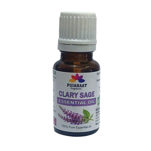 Pujahaat Clary Sage Essential Oil (Salvia sclarea) Pure | Non-Sticky | Non-greasy | Lightweight | Men & Women | All Skin Types | Steam Distilled Therapeutic-Grade - 15 ml