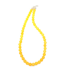 Yellow Quartz Crystal Round Beads Necklace 15 Inches 8 mm Beads Semi precious Mala