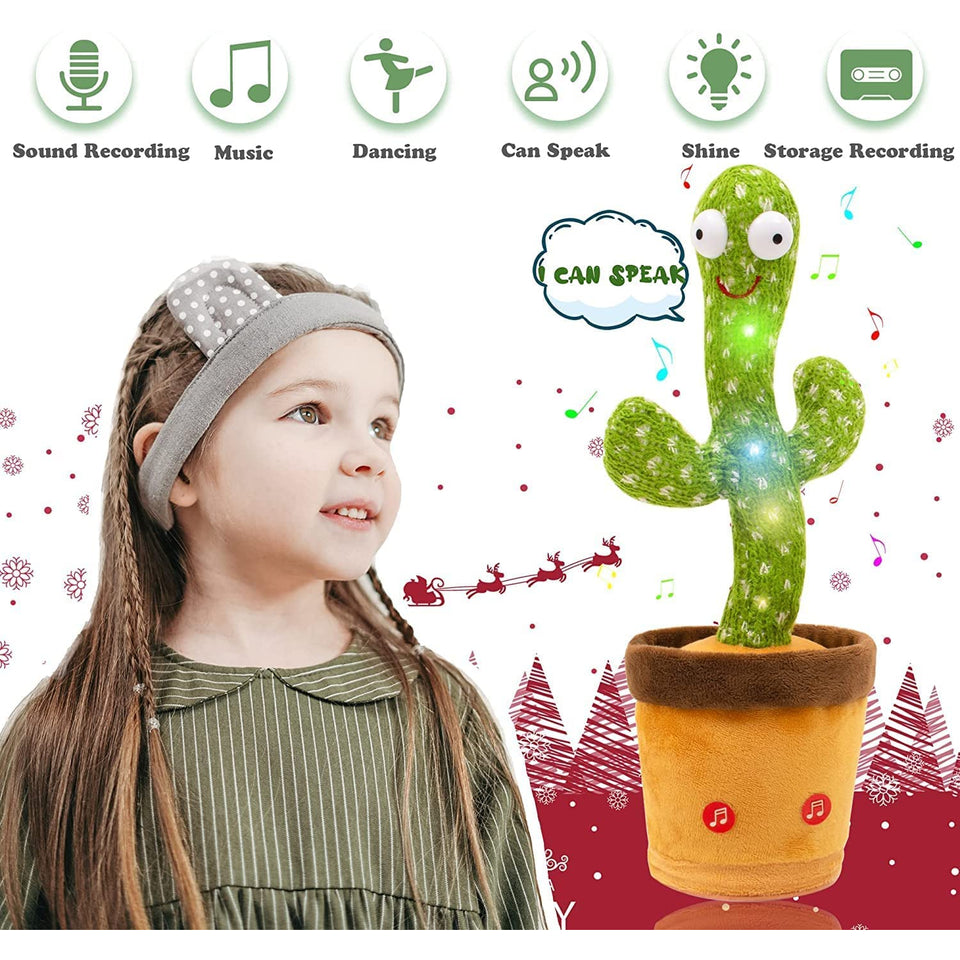 Talking Cactus Baby Toys for Kids Dancing Cactus Toys Can Sing Wriggle & Singing Recording Repeat What You Say Funny Education Toys for Children Playing Home Decor Items for Kids