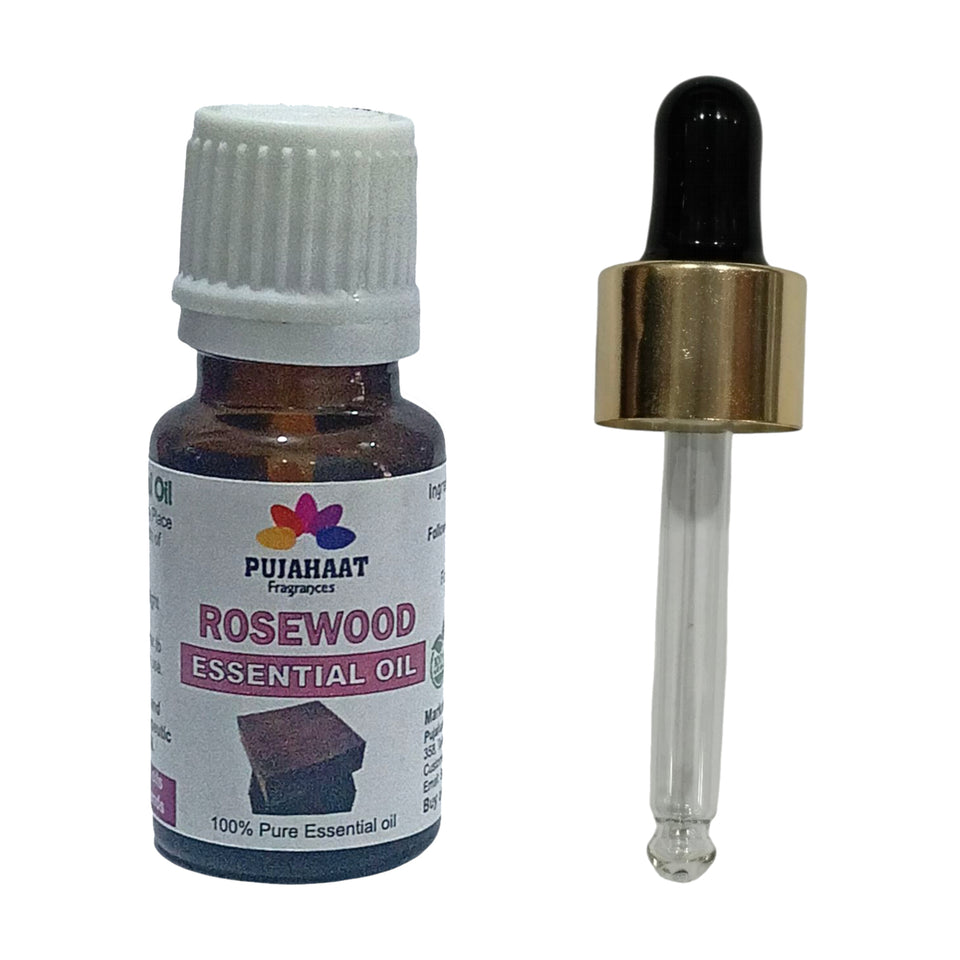 Pujahaat Rosewood Essential Oil (Dalbergia sissoo) Pure | Non-Sticky | Non-greasy | Lightweight | Men & Women | All Skin Types | Steam Distilled Therapeutic-Grade - 15 ml