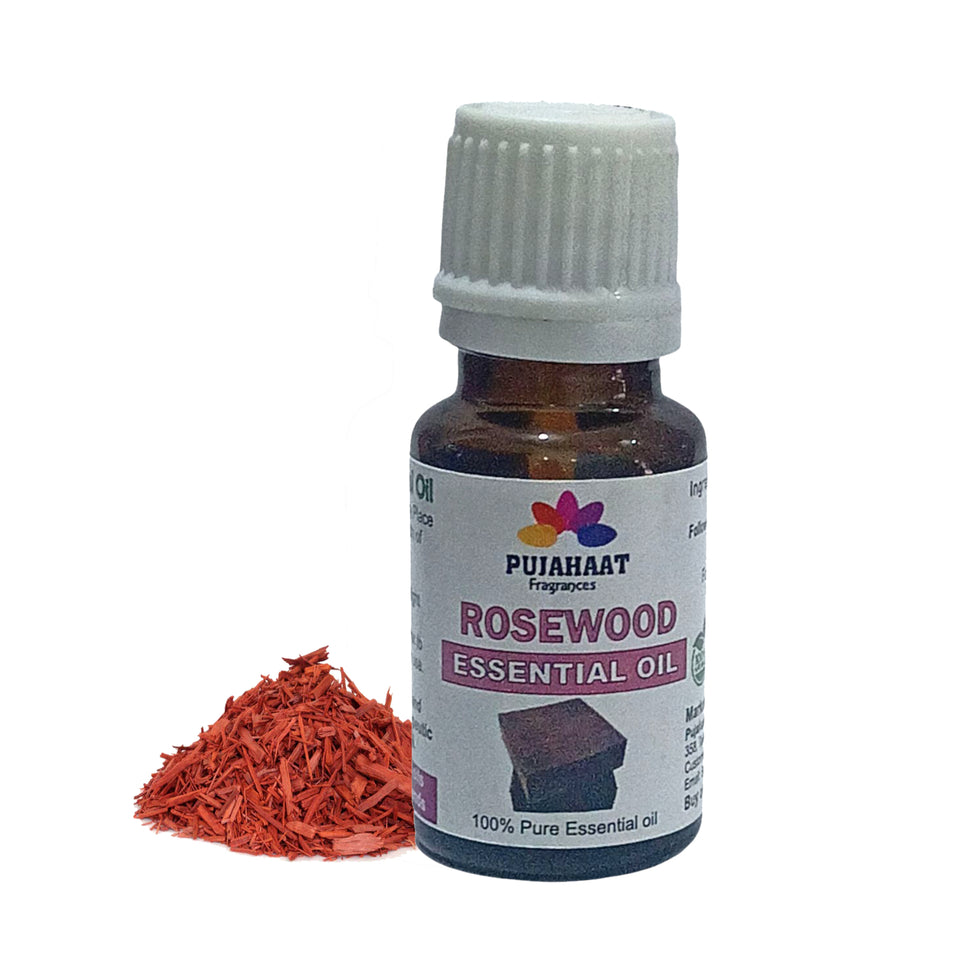 Pujahaat Rosewood Essential Oil (Dalbergia sissoo) Pure | Non-Sticky | Non-greasy | Lightweight | Men & Women | All Skin Types | Steam Distilled Therapeutic-Grade - 15 ml