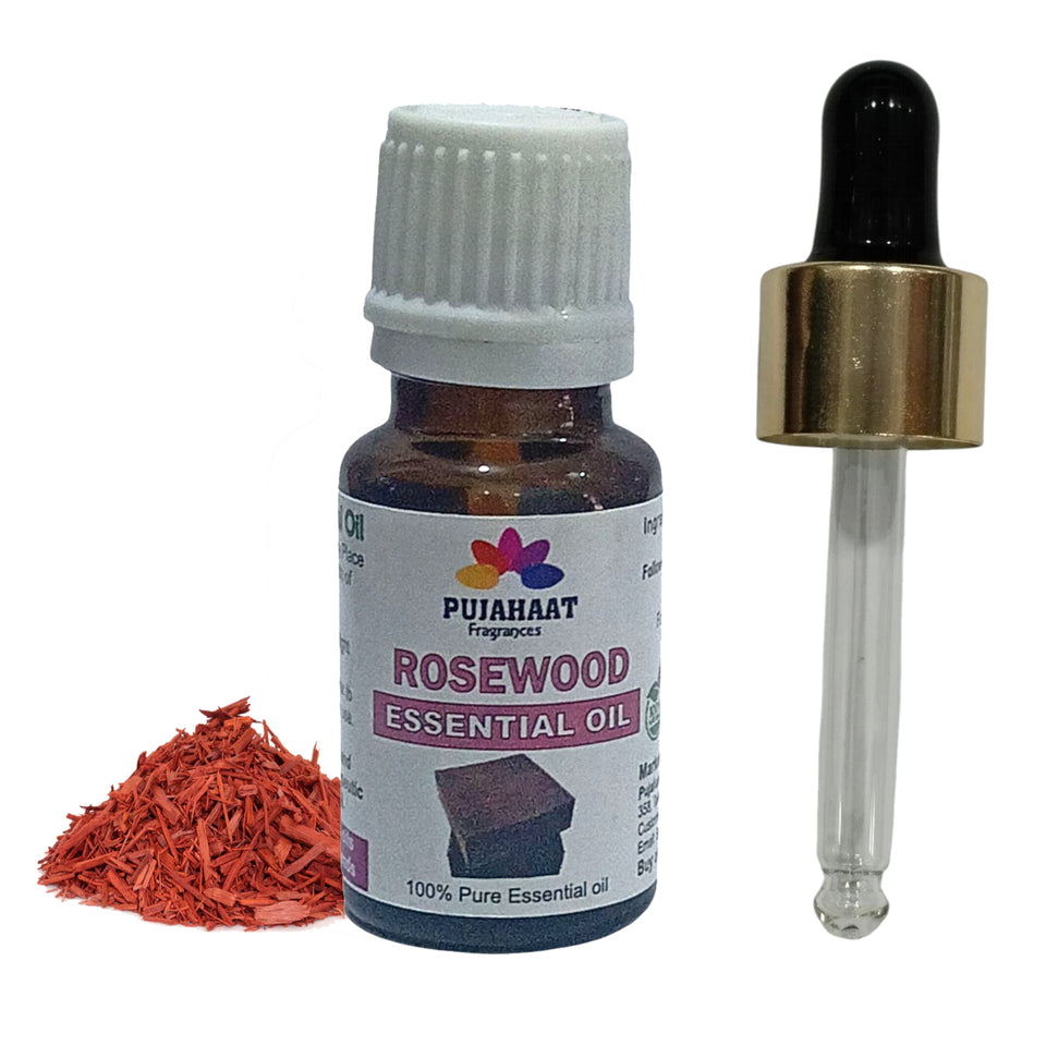 Pujahaat Rosewood Essential Oil (Dalbergia sissoo) Pure | Non-Sticky | Non-greasy | Lightweight | Men & Women | All Skin Types | Steam Distilled Therapeutic-Grade - 15 ml