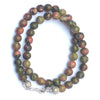 Unakite Crystal Round Beads Necklace 15 Inches 8 mm Beads Semi precious Mala